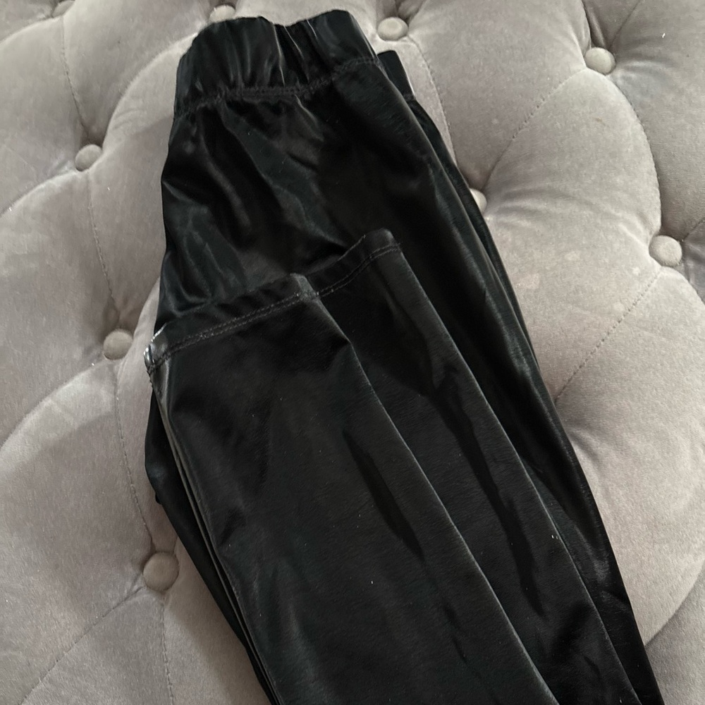 Forever 21 Kids Black Shiny Stretch Pants